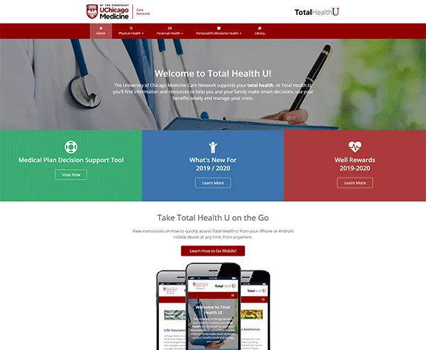 UChicago Healthcare website design
