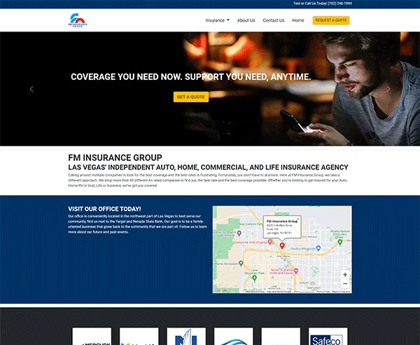 FM Insurance website design
