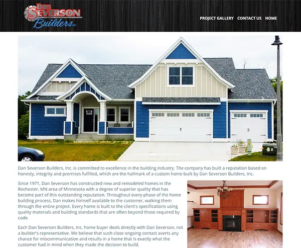 Dan Severson Builders website design