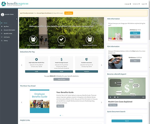 My Benefit Express SaaS website design)