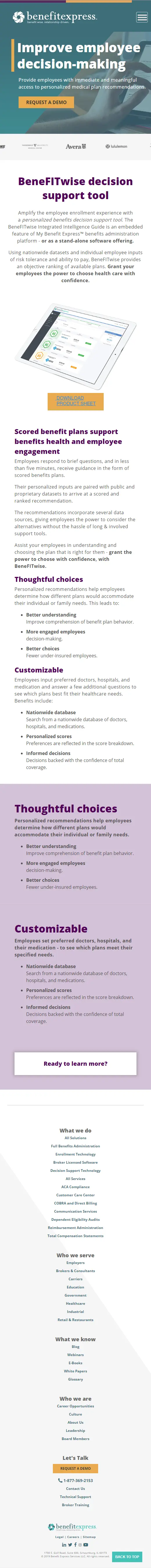Screenshot 10 of website for Benefit Express corporate website
