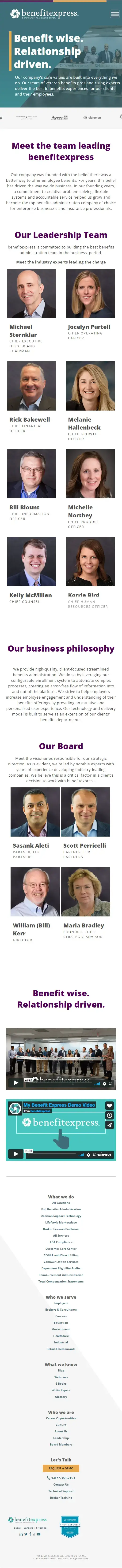 Screenshot 9 of website for Benefit Express corporate website