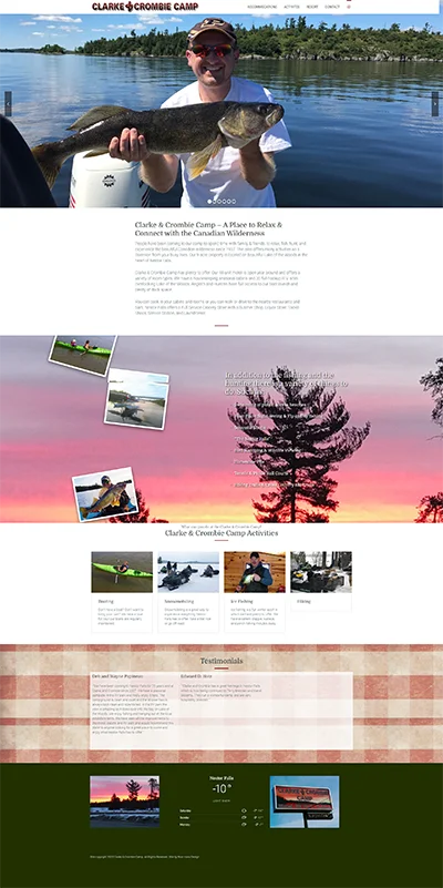 Screenshot 1 of website for Clarke & Crombie Camp