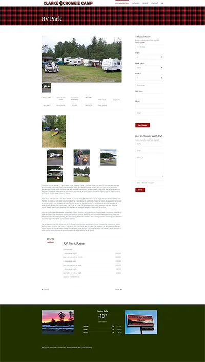 Screenshot 2 of website for Clarke & Crombie Camp