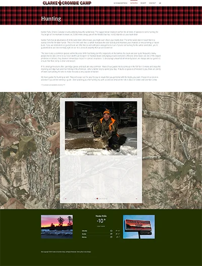 Screenshot 3 of website for Clarke & Crombie Camp