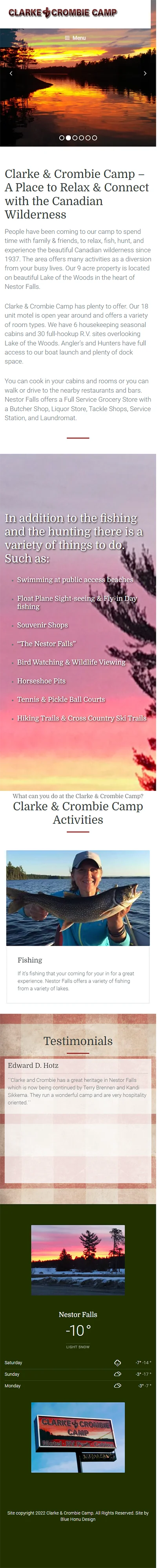 Screenshot 4 of website for Clarke & Crombie Camp