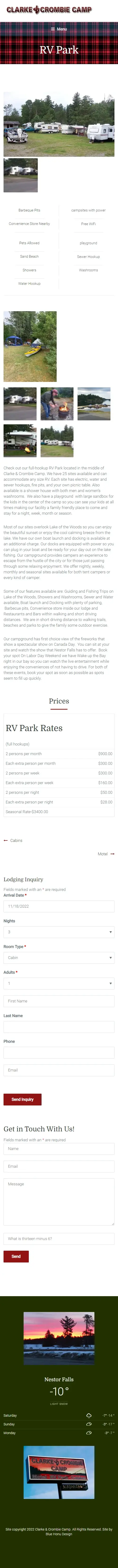 Screenshot 5 of website for Clarke & Crombie Camp