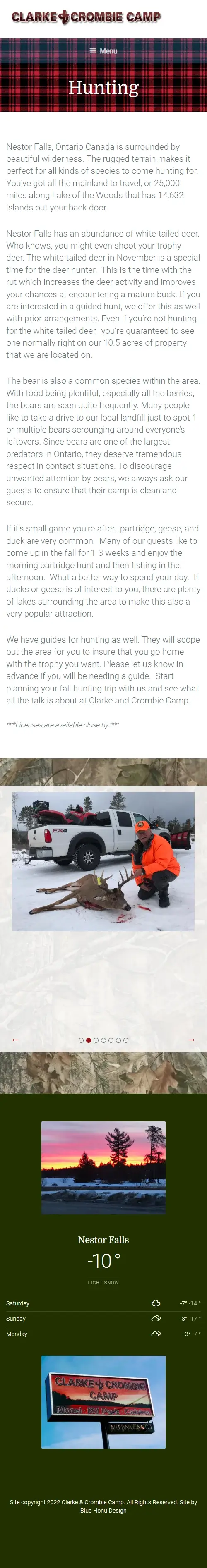 Screenshot 6 of website for Clarke & Crombie Camp