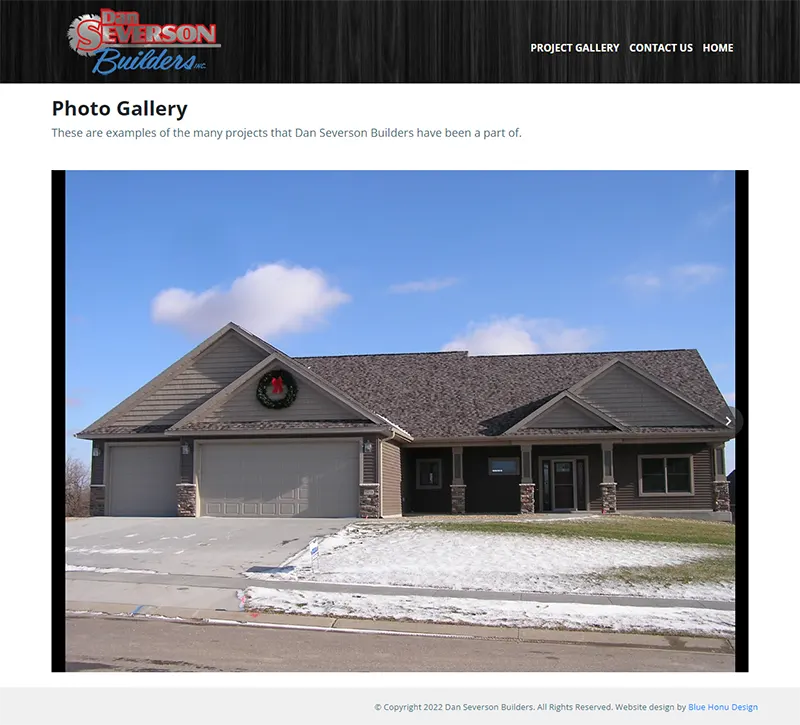 Screenshot 2 of the website for Dan Severson Builders