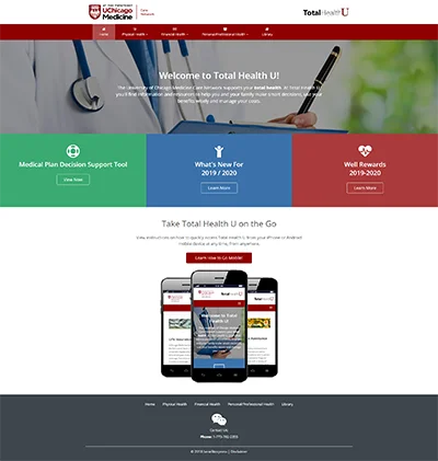 Screenshot 1 of the website for University of Chicago Medicine
